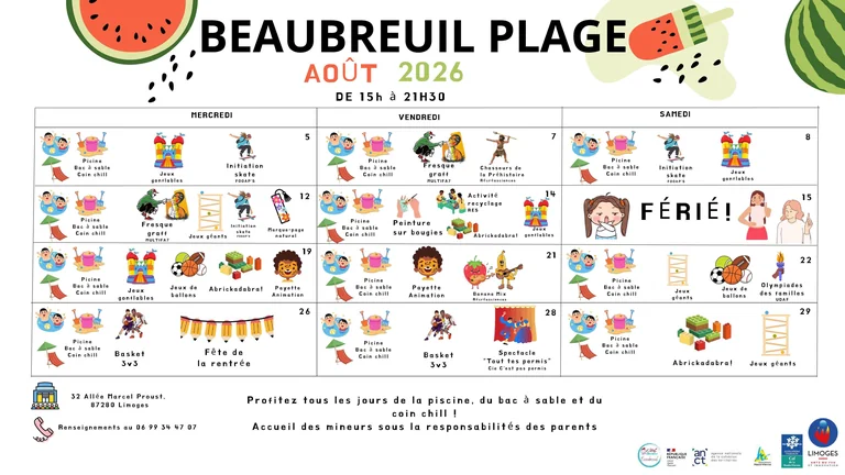 Beaubreuil Plage revient gratuitement à Limoges cet été