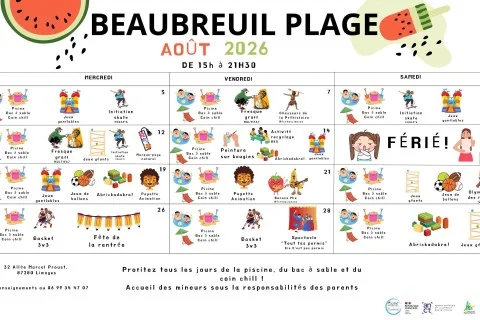 Beaubreuil Plage revient gratuitement à Limoges cet été