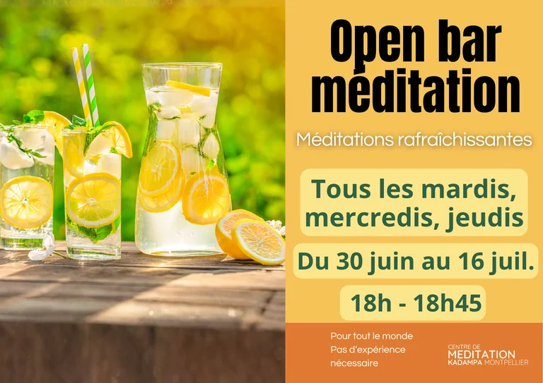Open Bar Méditations à Montpellier : une pause de 45 minutes