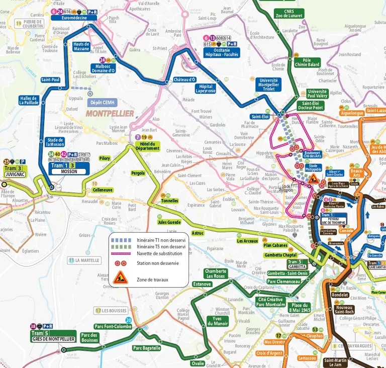 À Montpellier, deux lignes de tram coupées en deux