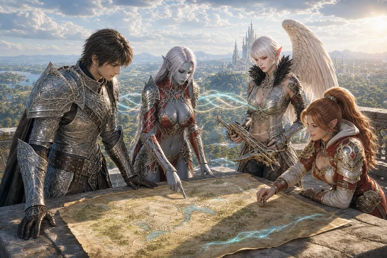 Illustration conceptuelle 2 du MMORPG avec IA Lineage2AI