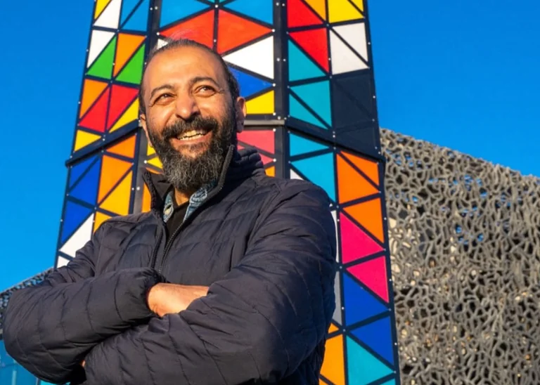 À Montpellier, un phare de Gaza illumine l'Esplanade Charles de Gaulle