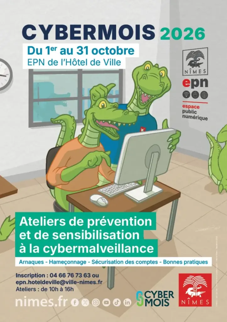 Cybermois 2026 à Nîmes : des ateliers gratuits pour déjouer les arnaques en ligne